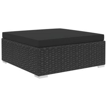 12-tlg. Garten-Lounge-Set mit Auflagen Poly Rattan Schwarz
