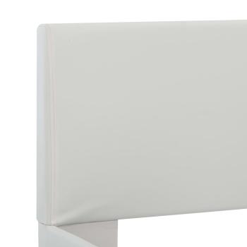 Bettgestell mit LED Weiß Kunstleder 180×200 cm