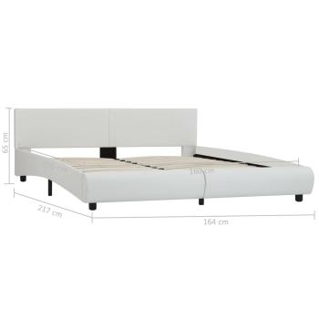 Bettgestell mit LED Weiß Kunstleder 180×200 cm