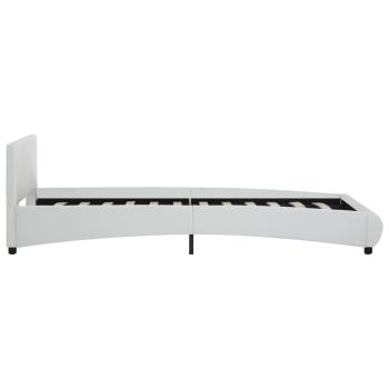Bettgestell mit LED Weiß Kunstleder 100x200 cm