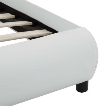 Bettgestell mit LED Weiß Kunstleder 100x200 cm