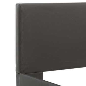 Bettgestell mit LED Grau Kunstleder 100x200 cm