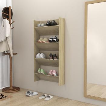 Wand-Schuhschränke 2 Stk. Sonoma-Eiche 60x18x60cm Holzwerkstoff