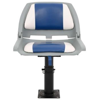 4-tlg. Bootssitz-Set Klappbar Blau und Weiß 48x51x41 cm