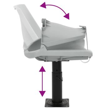 2-tlg. Bootssitz-Set Klappbar Kein Kissen Grau 48x51x41 cm