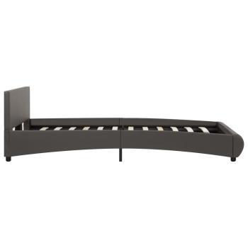 Bettgestell mit LED Grau Kunstleder 120×200 cm