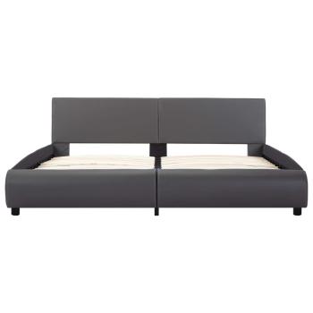 Bettgestell mit LED Grau Kunstleder 160x200 cm