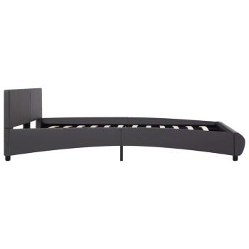Bettgestell mit LED Grau Kunstleder 160x200 cm