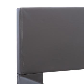 Bettgestell mit LED Grau Kunstleder 160x200 cm