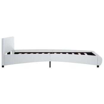 Bettgestell mit LED Weiß Kunstleder 140x200 cm