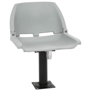 ARDEBO.de - 2-tlg. Bootssitz-Set Klappbar Kein Kissen Grau 48x51x41 cm