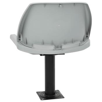 2-tlg. Bootssitz-Set Klappbar Kein Kissen Grau 48x51x41 cm