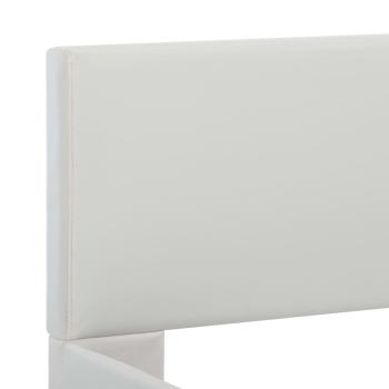 Bettgestell mit LED Weiß Kunstleder 90x200 cm