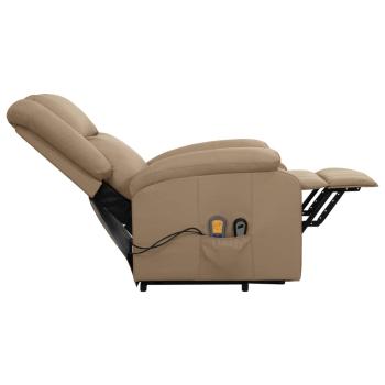 Massagesessel mit Aufstehhilfe Cappuccino-Braun Kunstleder