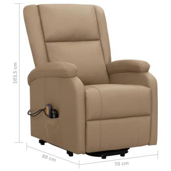 Massagesessel mit Aufstehhilfe Cappuccino-Braun Kunstleder