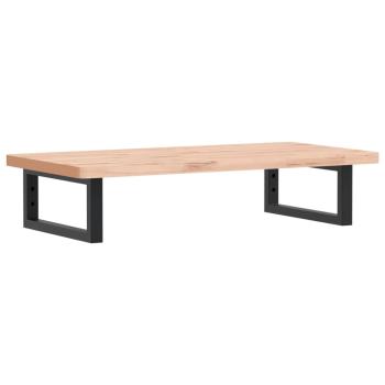 Waschbeckenregal Wandmontage Stahl und Massivholz Buche