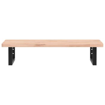 Waschbeckenregal Wandmontage Stahl und Massivholz Buche