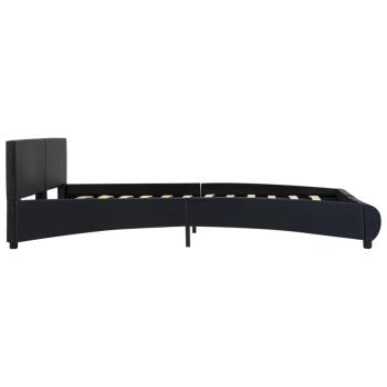 Bettgestell mit LED Schwarz Kunstleder 160 x 200 cm