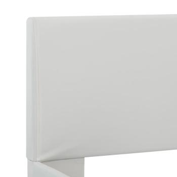 Bettgestell mit LED Weiß Kunstleder 160×200 cm