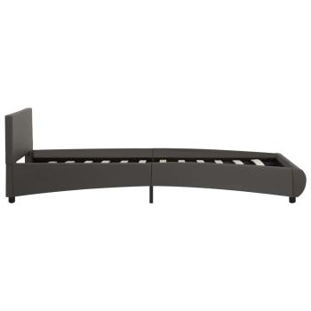 Bettgestell mit LED Grau Kunstleder 90×200 cm