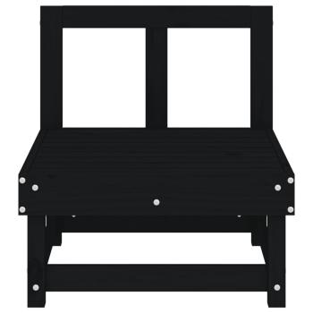 Garten-Mittelsofa Schwarz Massivholz Kiefer
