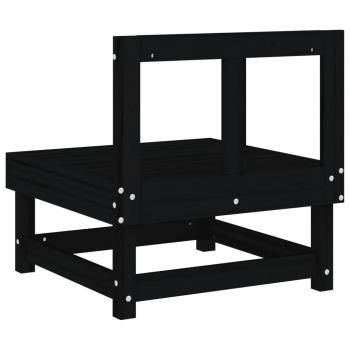 Garten-Mittelsofa Schwarz Massivholz Kiefer