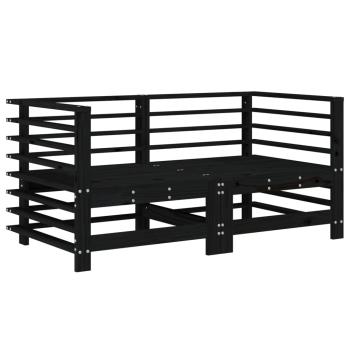 Garten-Ecksofas 2 Stk. Schwarz Massivholz Kiefer