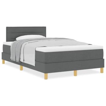 Boxspringbett mit Matratze Dunkelgrau 120x190 cm Stoff