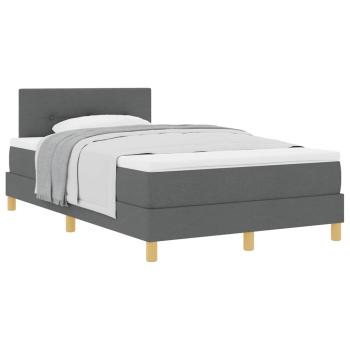 Boxspringbett mit Matratze Dunkelgrau 120x190 cm Stoff
