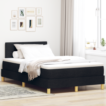 Boxspringbett mit Matratze Schwarz 120x190 cm Stoff