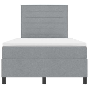 Boxspringbett mit Matratze Hellgrau Klein Doppelstoff