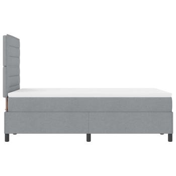 Boxspringbett mit Matratze Hellgrau Klein Doppelstoff