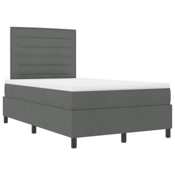 Boxspringbett mit Matratze Dunkelgrau Kleines Doppelstoff