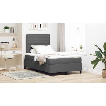 Boxspringbett mit Matratze Dunkelgrau Kleines Doppelstoff