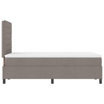 ARDEBO.de - Boxspringbett mit Matratze in Taupe ? Kleines Doppelbett aus Stoff