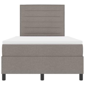 Boxspringbett mit Matratze in Taupe ? Kleines Doppelbett aus Stoff