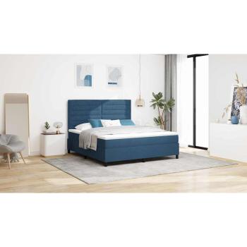 Boxspringbett mit Matratze mit Kopfteil Blau 180 x 200 cm Stoff
