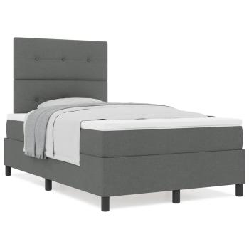 Boxspringbett mit Matratze Dunkelgrau Klein-Doppel Stoff