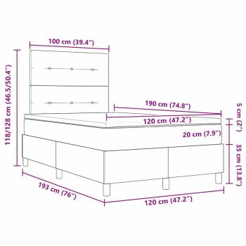 Boxspringbett mit Matratze Schwarz Kleines Doppelbett Stoff