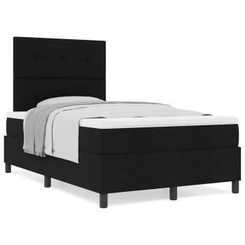 Boxspringbett mit Matratze Schwarz Kleines Doppelbett Stoff