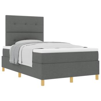 Boxspringbett mit Matratze Dunkelgrau Klein-Doppel Stoff