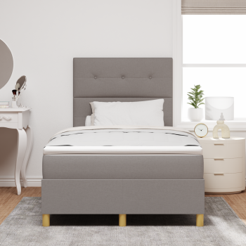 Boxspringbett mit Matratze Taupe Kleines Doppelbett Stoff