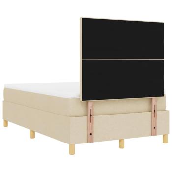 Boxspringbett mit Matratze Creme Klein Doppelstoff