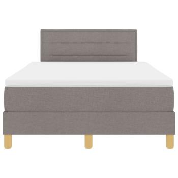 ARDEBO.de - Boxspringbett mit Matratze & LED Taupe 120x190 cm Stoff