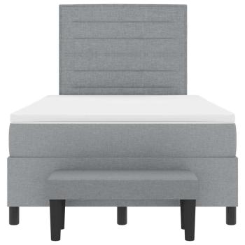 Boxspringbett mit Matratze & Bank Hellgrau 120x190 cm Stoff