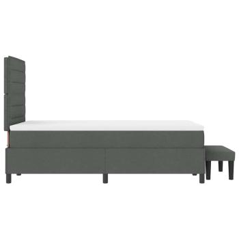 Boxspringbett mit Matratze & Bank Dunkelgrau 120x190 cm Stoff