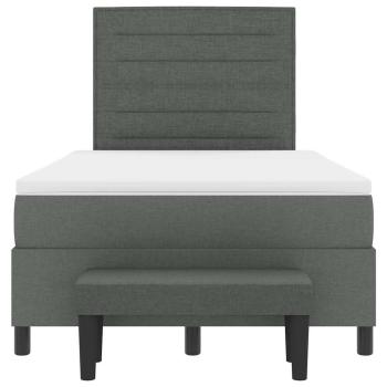 Boxspringbett mit Matratze & Bank Dunkelgrau 120x190 cm Stoff