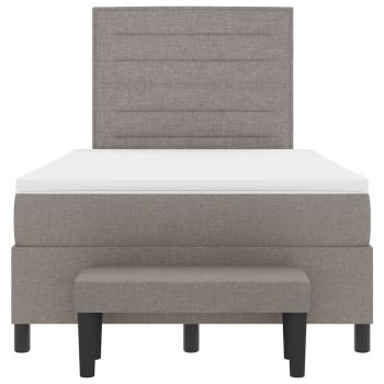 Boxspringbett mit Matratze & Bank Taupe 120x190 cm Stoff