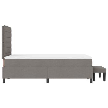 Boxspringbett mit Matratze & Bank Taupe 120x190 cm Stoff