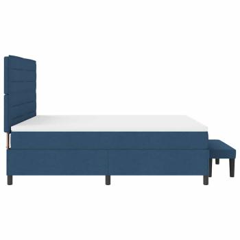 Boxspringbett mit Matratze & Bank Blau 180x200 cm Stoff
